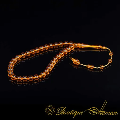 Orange Amber 33 Beads Tasbih Misbaha No:1