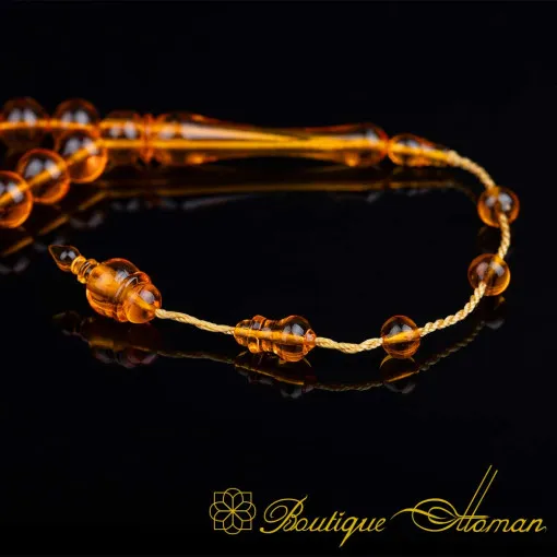 Orange Amber 33 Beads Tasbih Misbaha No:1