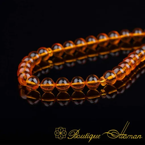Orange Amber 33 Beads Tasbih Misbaha No:1