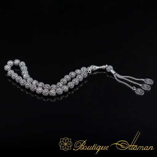 Handmade Micro Ornamented Silver Tasbih No:4