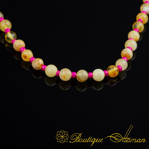 Amber Beaded Necklace For Children No:3