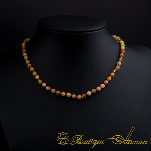 Amber Beaded Necklace For Children No:3