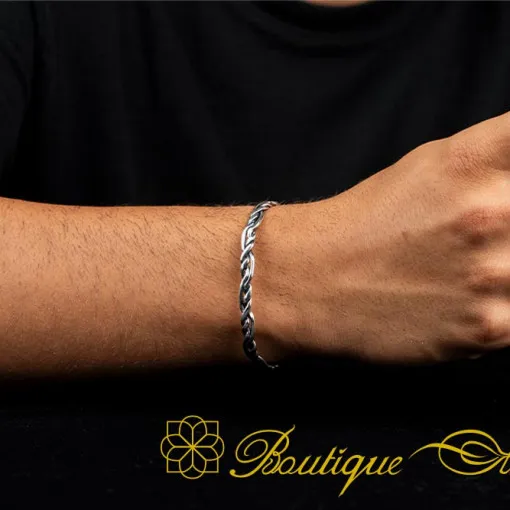Elegant Cuban Silver Cuff Bracelet No:5