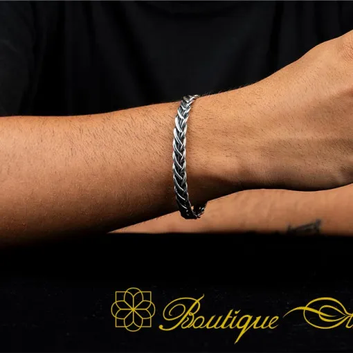 Elegant Cuban Silver Cuff Bracelet No:4