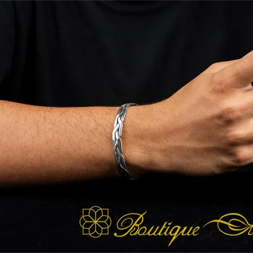 Elegant Cuban Silver Cuff Bracelet No:2