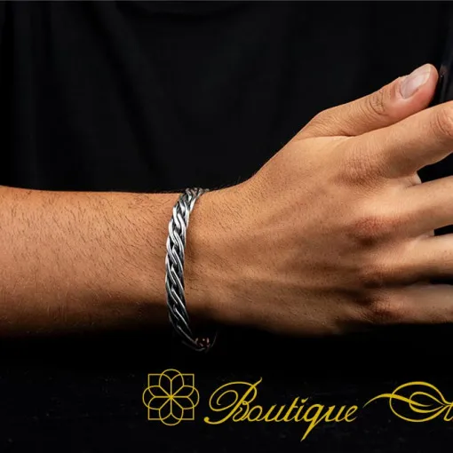 Elegant Cuban Silver Cuff Bracelet No:3
