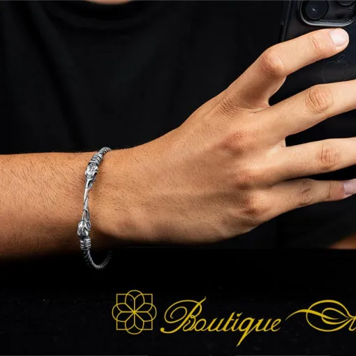 Beak Oxidized Silver Cuff Bracelet