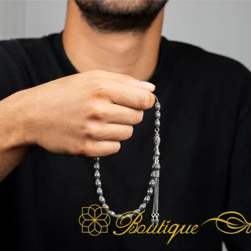 Handmade Micro Ornamented Silver Tasbih No:2