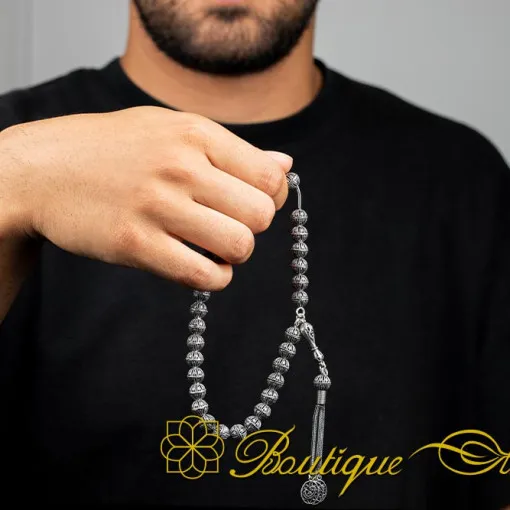 Handmade Micro Ornamented Silver Tasbih No:4