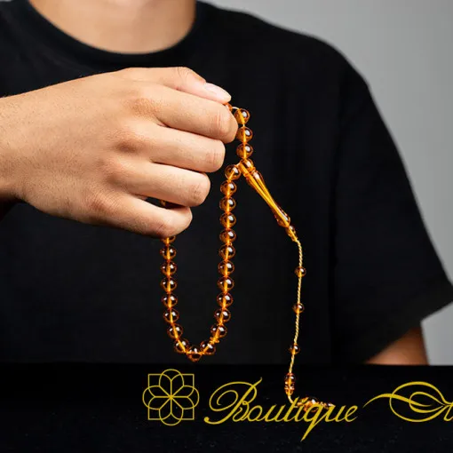 Orange Amber 33 Beads Tasbih Misbaha No:1
