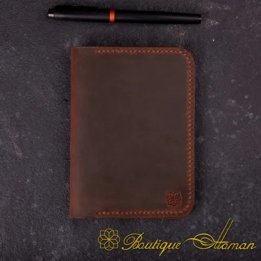 Genuine Leather Brown Passport Wallet