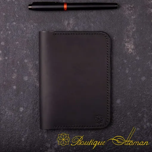 Genuine Leather Black Passport Wallet
