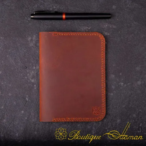 Genuine Leather Camel Passport Wallet