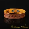 Camel Genuine Leather Black Stitched Unisex Bracelet