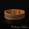Brown Genuine Leather Camel Stitched Unisex Bracelet