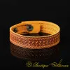 Camel Genuine Leather Camel Stitched Unisex Bracelet