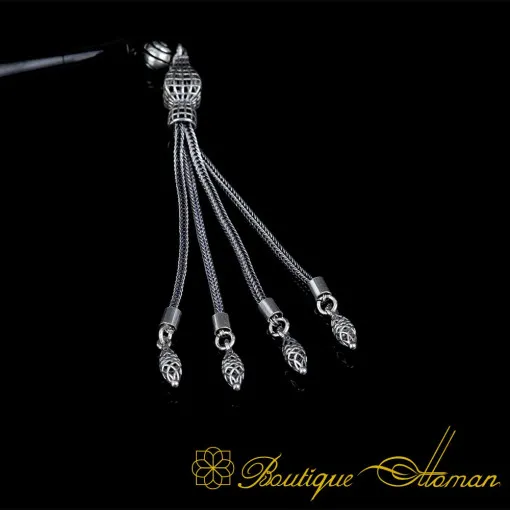 Oltu Stone Tasbih With Double Headed Eagle Symbol