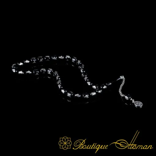 Oltu Stone Tasbih With Wolf Head Symbol