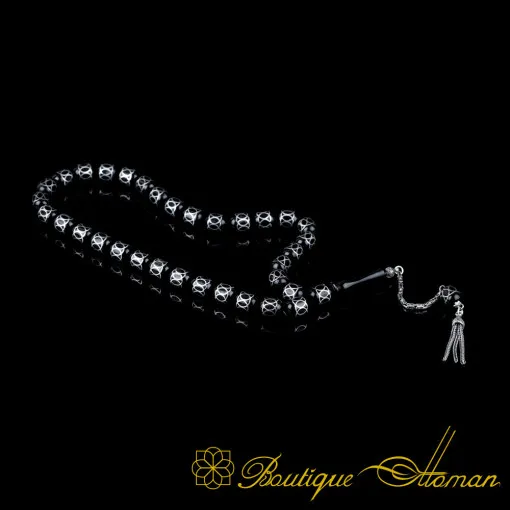Oltu Stone Tasbih With Mesh Symbol