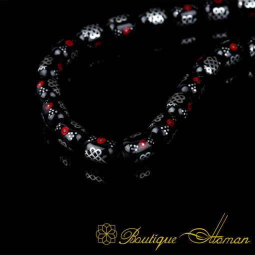 Oltu Stone Tasbih With Caduceus Symbol