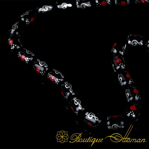 Oltu Stone Tasbih With Treble Clef Symbol