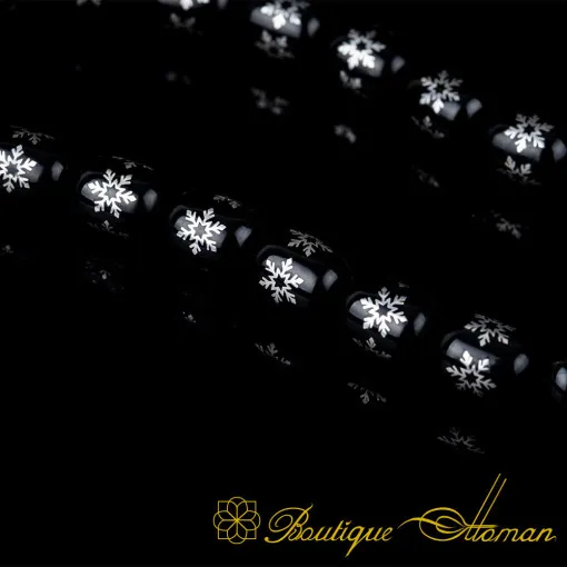 Oltu Stone Tasbih With Snowflake Symbol