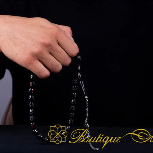 Oltu Stone Tasbih With Tulip Symbol