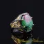Masterpiece Collection Ruby Zoisite Gold Plated Oxidized Silver Ring