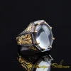 Masterpiece Collection Dur Al Najaf Gold Plated Oxidized Silver Ring