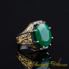 Masterpiece Collection Emerald Gold Plated Oxidized Silver Ring