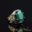 Masterpiece Collection Emerald Gold Plated Oxidized Silver Ring