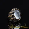 Masterpiece Collection Dur Al Najaf Oval Gold Plated Oxidized Ring
