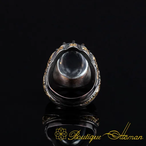 Dur Al Najaf Oval Gold Plated Oxidized Ring