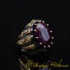Masterpiece Collection Ruby Oval Gold Plated Oxidized Ring