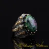 Masterpiece Collection Ruby Zoisite Oval Gold Plated Oxidized Ring