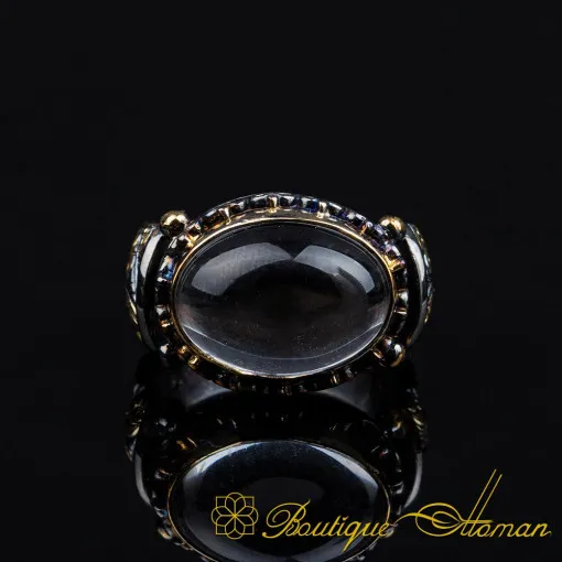 Dur Al Najaf Elegant Gilded Oxidized Ring