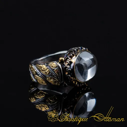 Dur Al Najaf Elegant Gilded Oxidized Ring