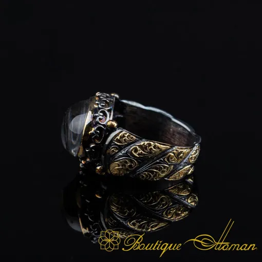Dur Al Najaf Elegant Gilded Oxidized Ring