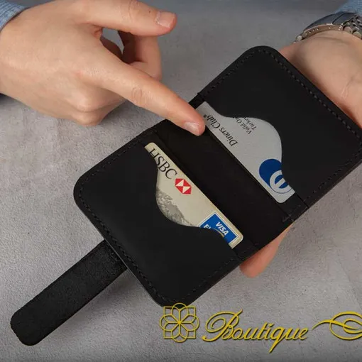Genuine Leather Black Palm Cardholder