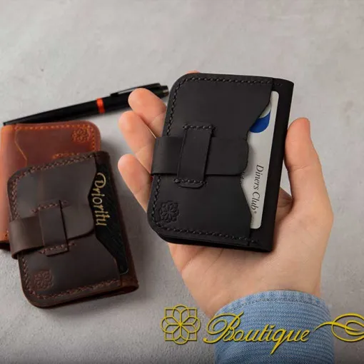 Genuine Leather Black Palm Cardholder