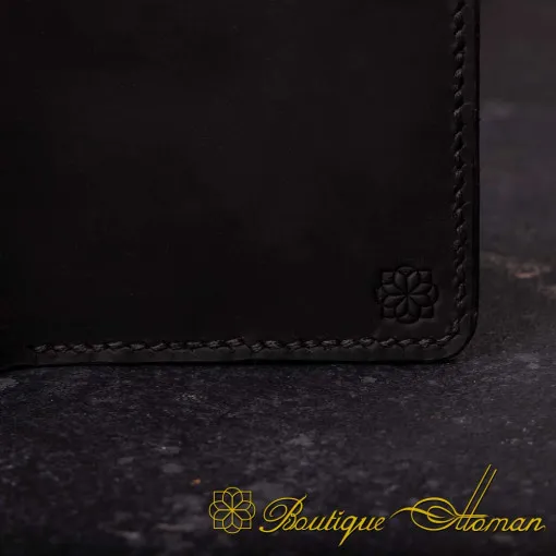 Genuine Leather Black Bifold Wallet