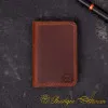 Genuine Leather Camel Double Side Card Holder