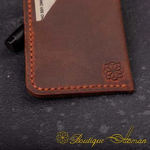 Mini Genuine Leather Brown Card Holder