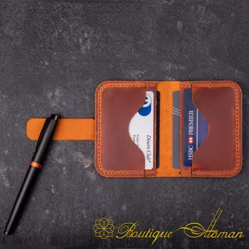 Genuine Leather Camel Palm Cardholder