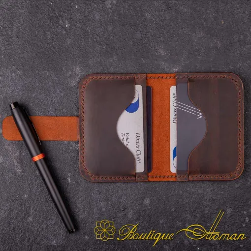 Genuine Leather Brown Palm Cardholder