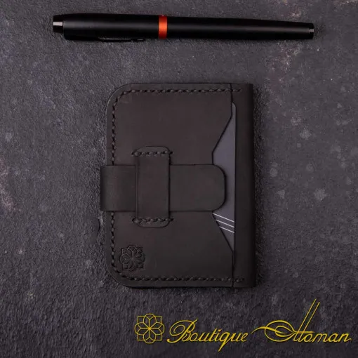 Genuine Leather Black Palm Cardholder