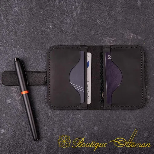 Genuine Leather Black Palm Cardholder