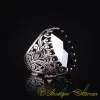 Big Size Black Zircon Oval Silver Classic Ring