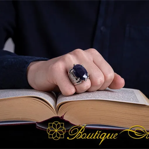 One of a Kind Raw Sapphire Silver Ring No:1