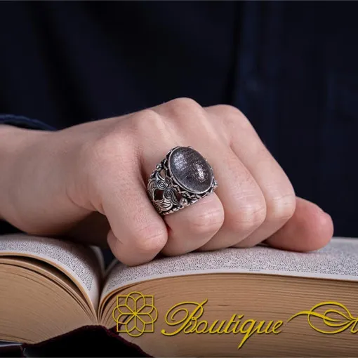 Traditional Durr-A-Najaf Silver Ring with Ayat Al Kursi